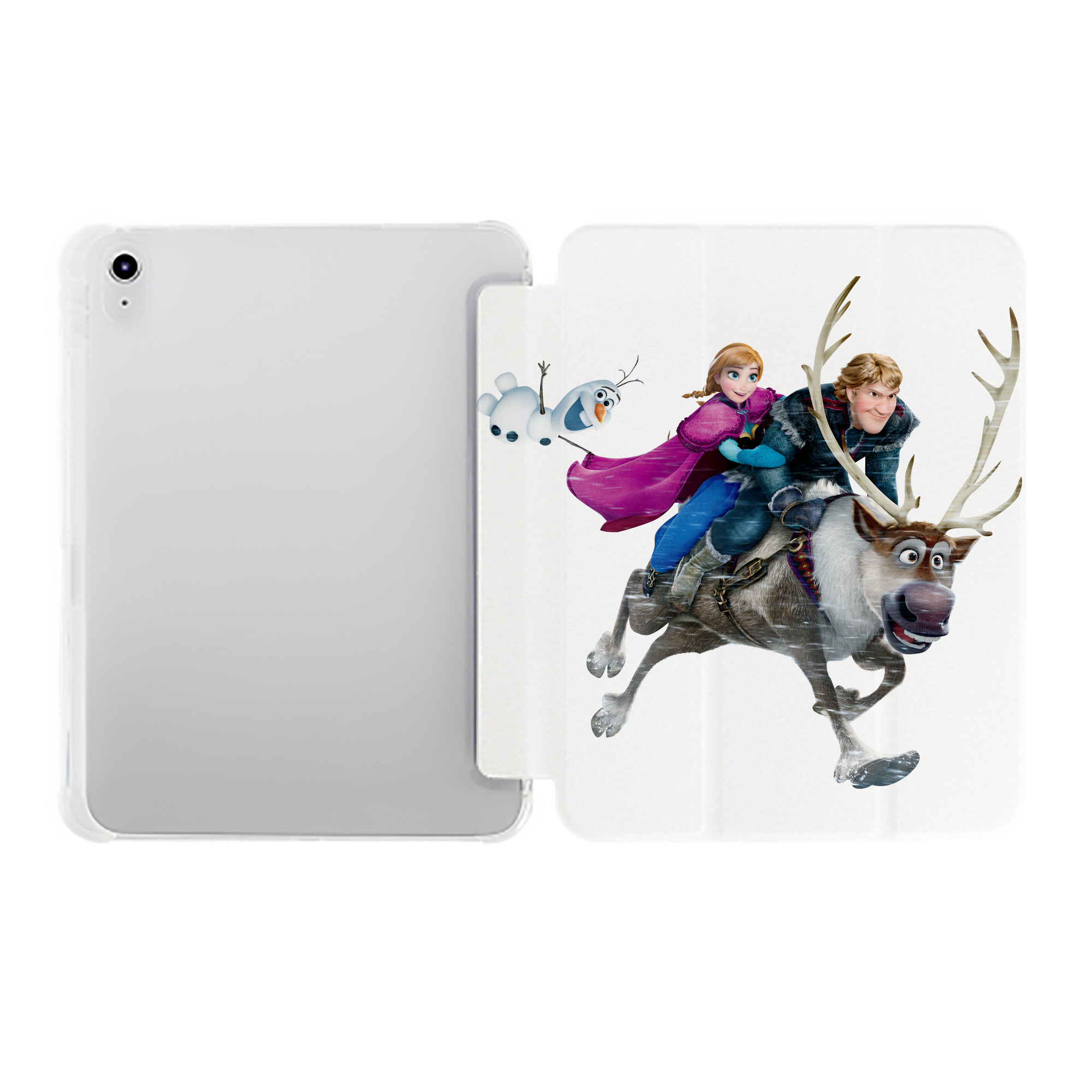 （画像用） アナと雪の女王 アンナ エルサ Frozen Anna Elsa IPad ケース ペン収納付き 三つ折りスタンド PUレザー×シリコン 対応機種9.5/10.5/10.9インチ